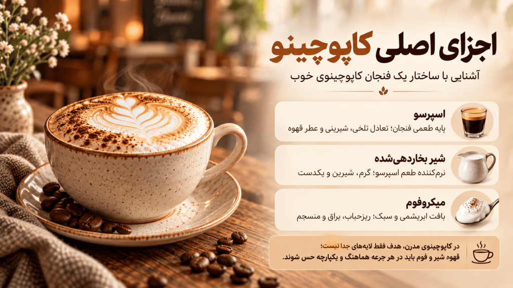 اجزای اصلی کاپوچینو