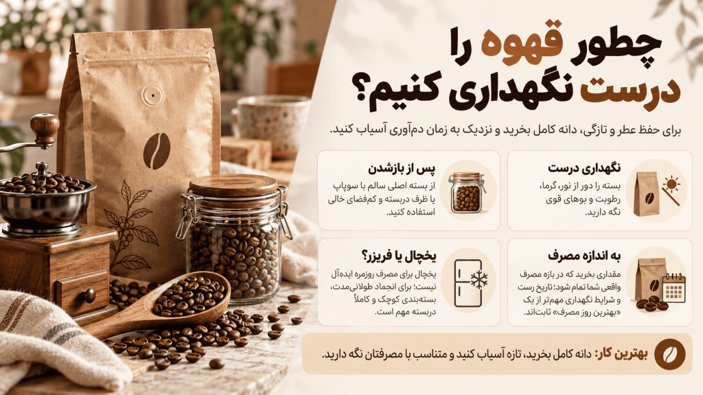 چطور قهوه را درست نگهداری کنیم؟