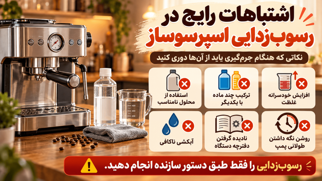 اشتباهات رایج در رسوب زدایی اسپرسوساز
