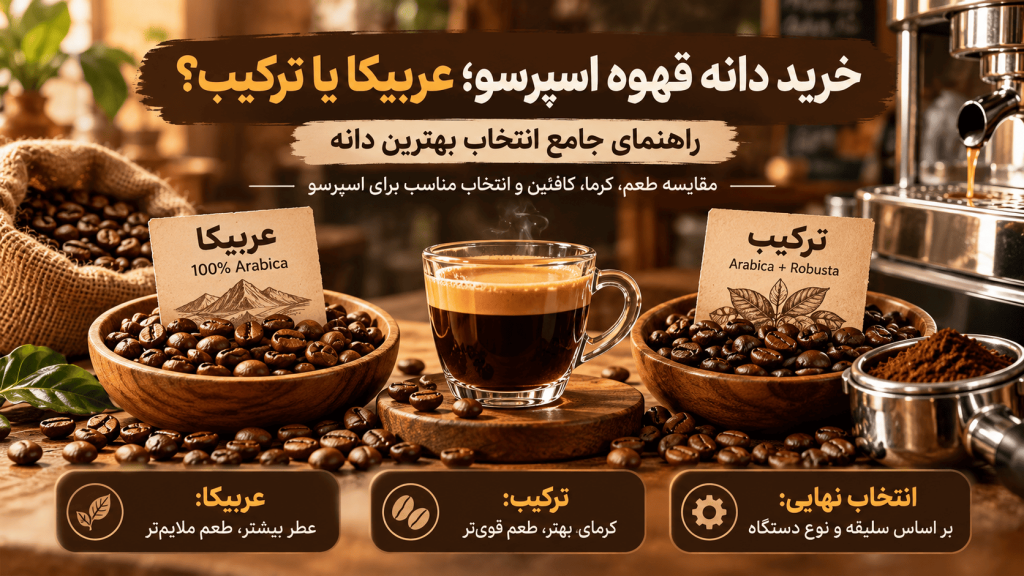 خرید دانه قهوه اسپرسو عربیکا یا ترکیب