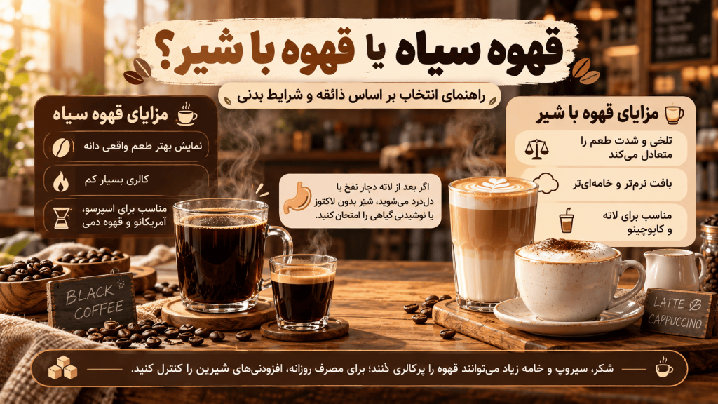 قهوه سیاه یا قهوه با شیر
