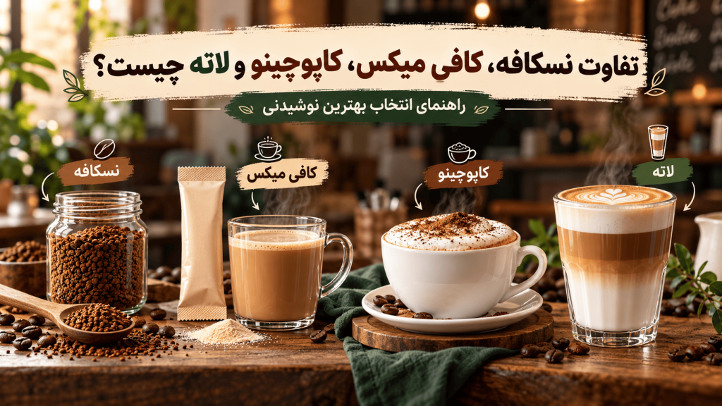 تفاوت نسکافه، کافی میکس، کاپوچینو و لاته چیست؟