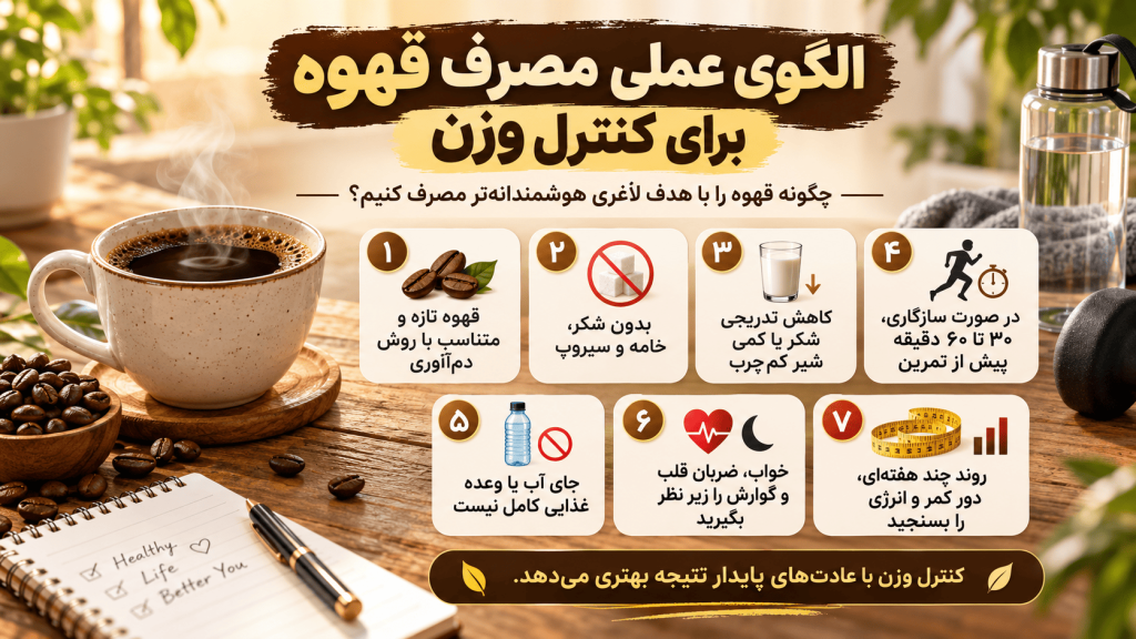 الگوی عملی مصرف قهوه برای کنترل وزن