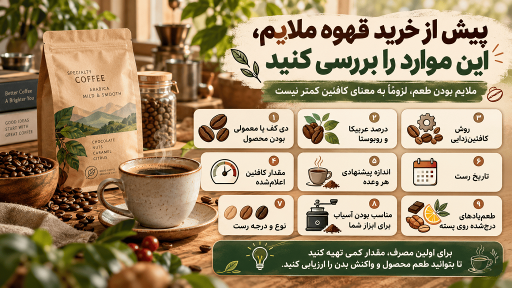 پیش از خرید قهوه ملایم، این موارد را بررسی کنید