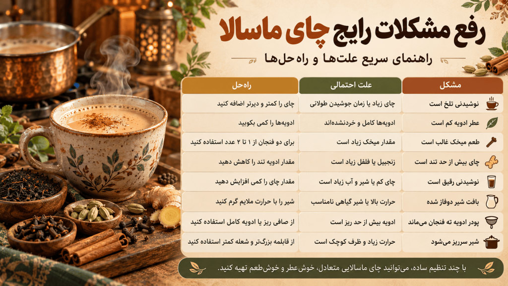 رفع مشکلات رایج چای ماسالا