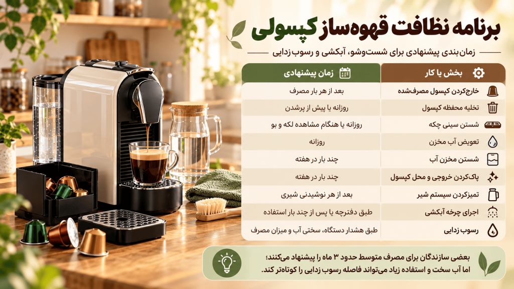 برنامه نظافت قهوه ساز کپسولی