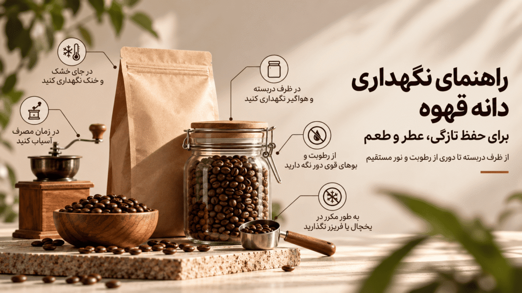 رتهنمایی نگهداری دانه قهوه