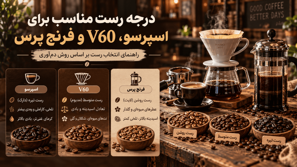 تفاوت دانه قهوه برای اسپرسو V60 فرنچ پرس — تصویر تکمیلی 2