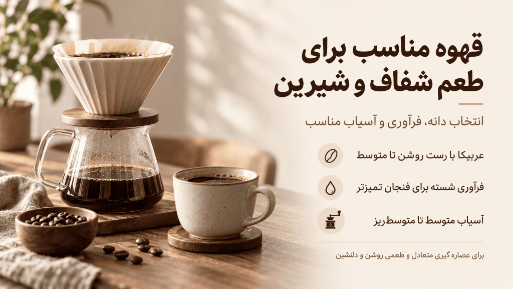 قهوه مناسب برای طعم شفاف و شیرین